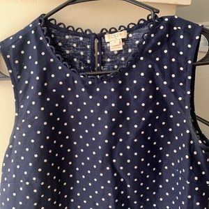 J CREW polka dot tank top